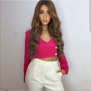 Zara Pink Cropped Blazer!